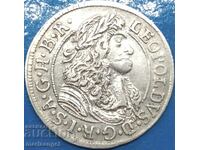 Silesia 3 Kreuzer 1691 Leopold Austria silver