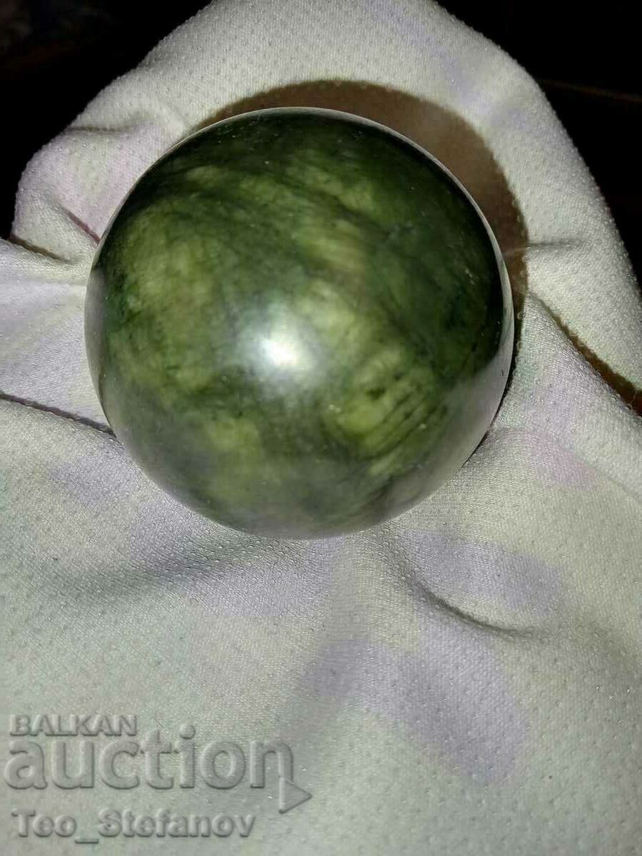 Dark nephrite sphere from China - 6 Dark nephrite sphere from China - 6