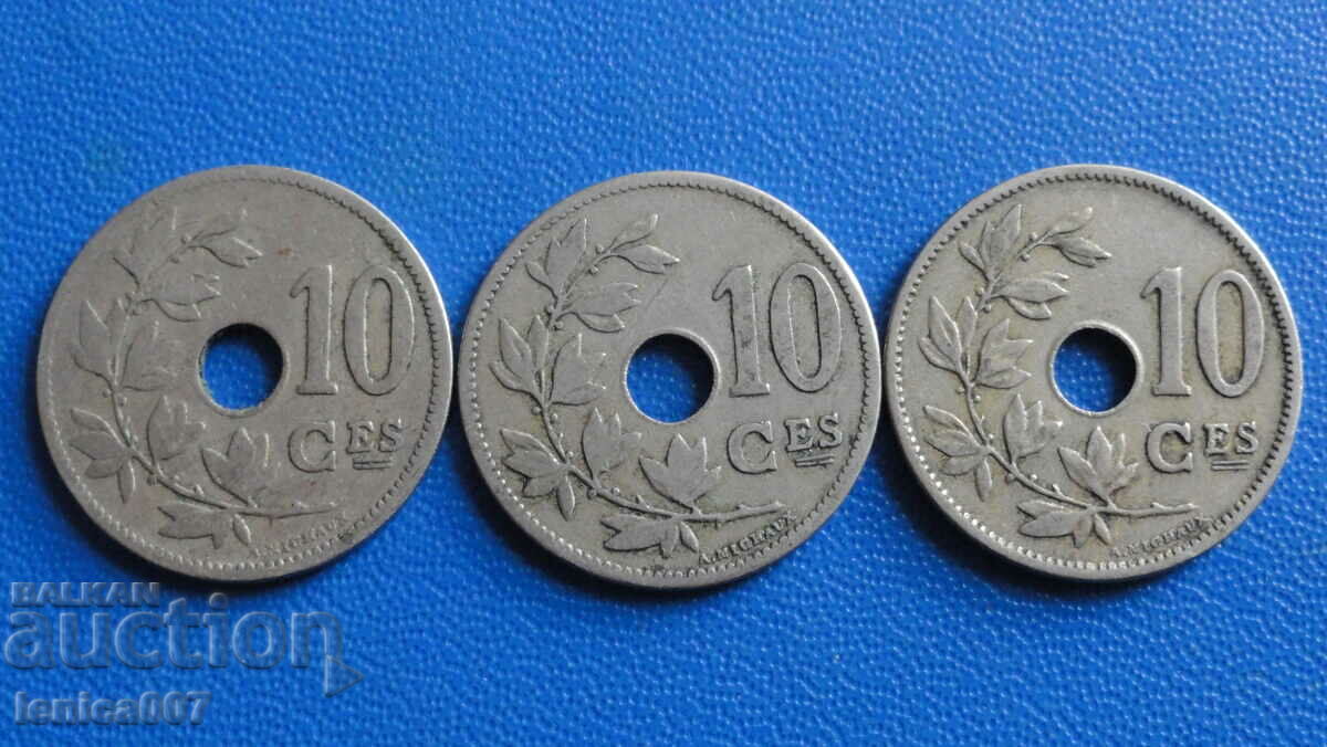 Belgium 1902-06 - 10 centimes (3 pieces) with price 3.80 BGN | € 1.94