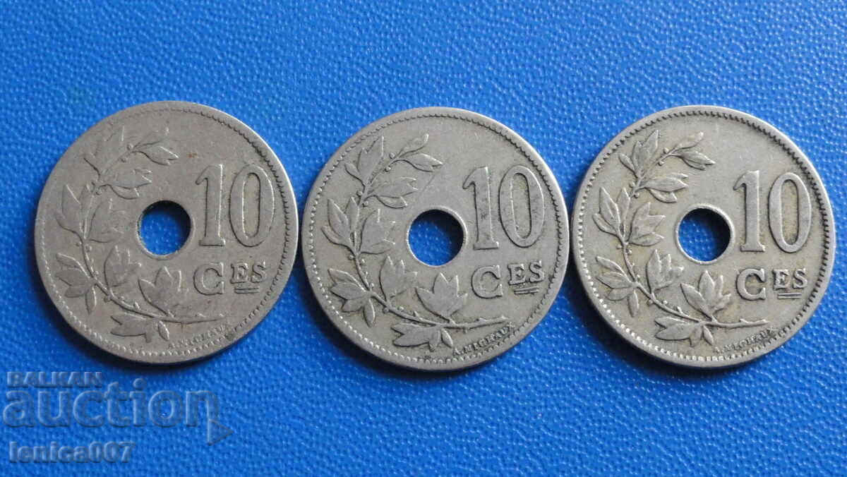 Livrarea Belgia 1902-06 - 10 centimi (3 bucăți) Livrarea Belgia 1902-06 - 10 centimi (3 bucăți)