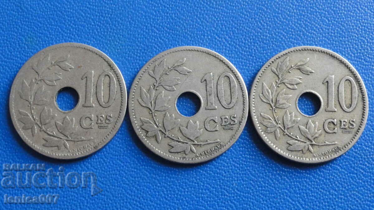 Belgium 1902-06 - 10 centimes (3 pieces) - 6