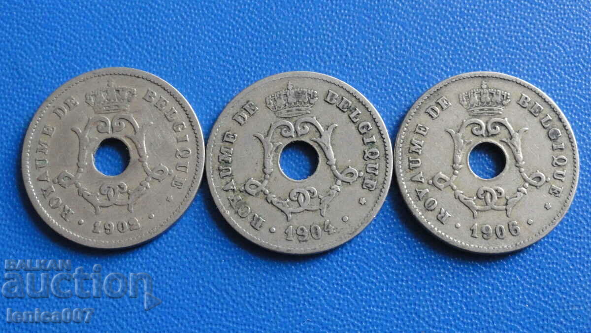 Belgia 1902-06 - 10 centimi (3 bucăți) Belgia 1902-06 - 10 centimi (3 bucăți)
