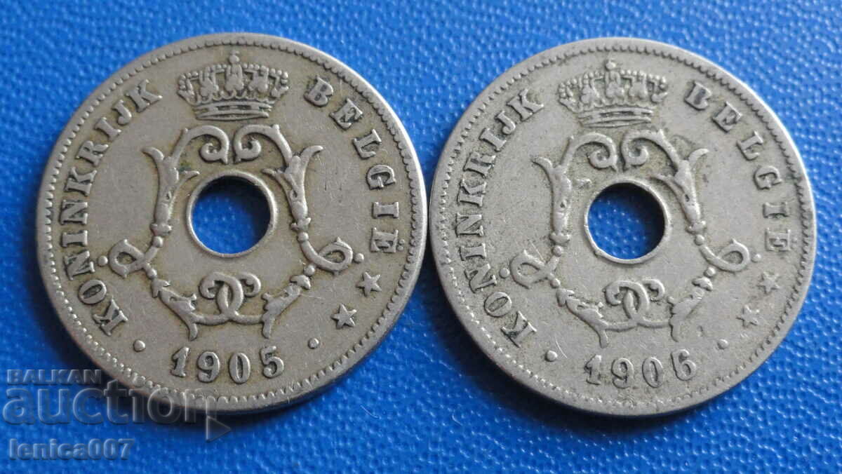 Belgia 1905-06 - 10 centimi (2 bucăți)