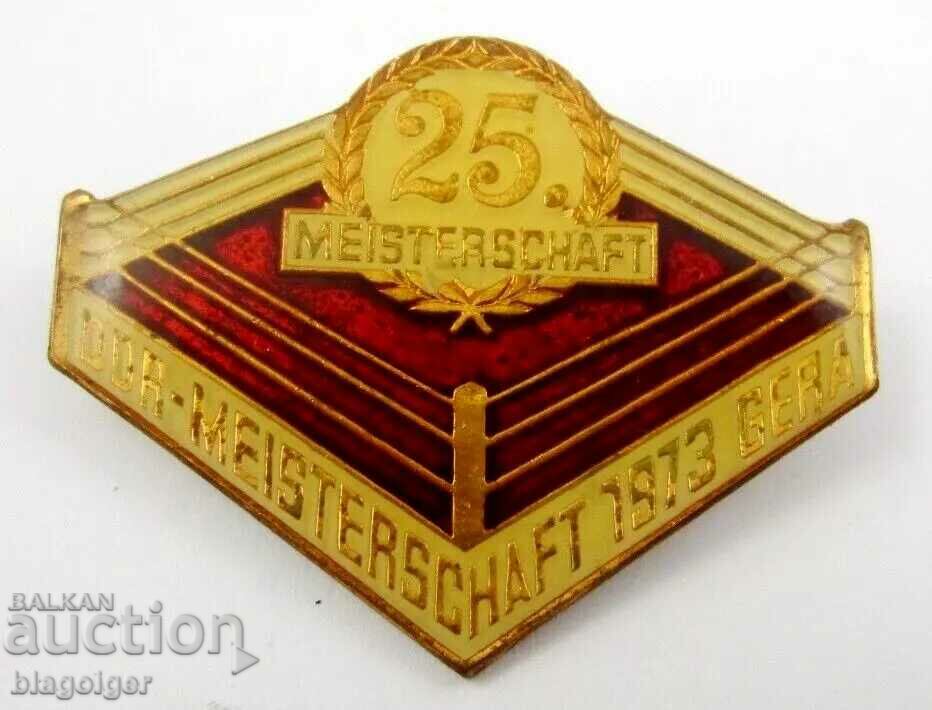 GDR Boxing Championship-1973-Official badge with price 14.50 BGN | € 7.41 GDR Boxing Championship-1973-Official badge with price 14.50 BGN | € 7.41