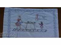 . OLD EMBROIDERED CARPET WALL RUG RUG EMBROIDERY