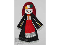 64 cm. Doll folk costume wool/textile wall decoration