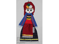 64 cm. Doll folk costume wool/textile wall decoration