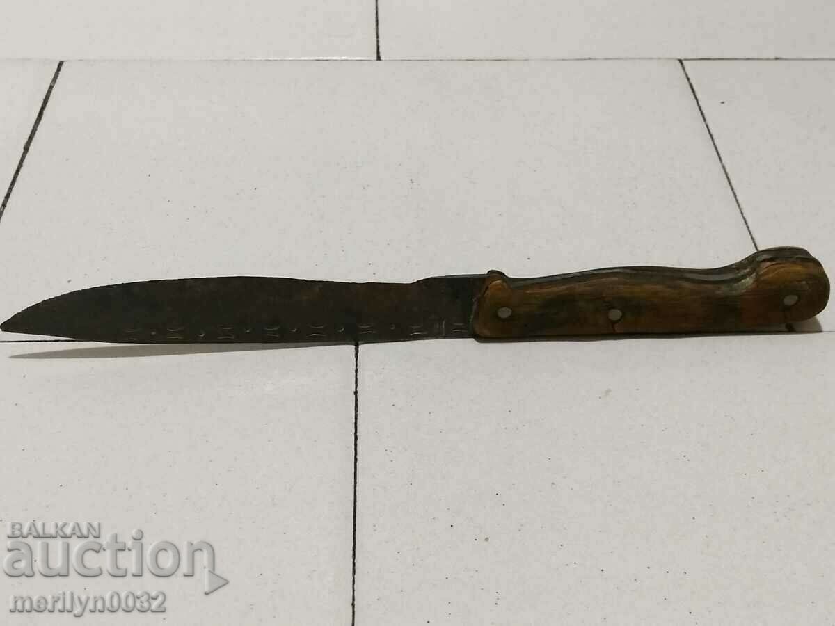 Old butcher's knife with buffalo horn blades - 6 Old butcher's knife with buffalo horn blades - 6