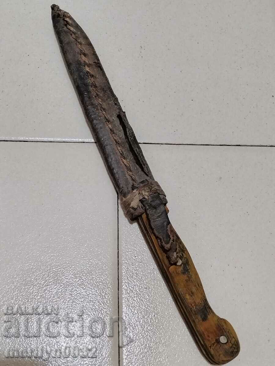 Old butcher's knife with buffalo horn blades - 7 Old butcher's knife with buffalo horn blades - 7