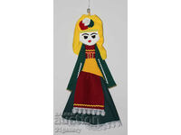 64 cm. Doll folk costume wool/textile wall decoration