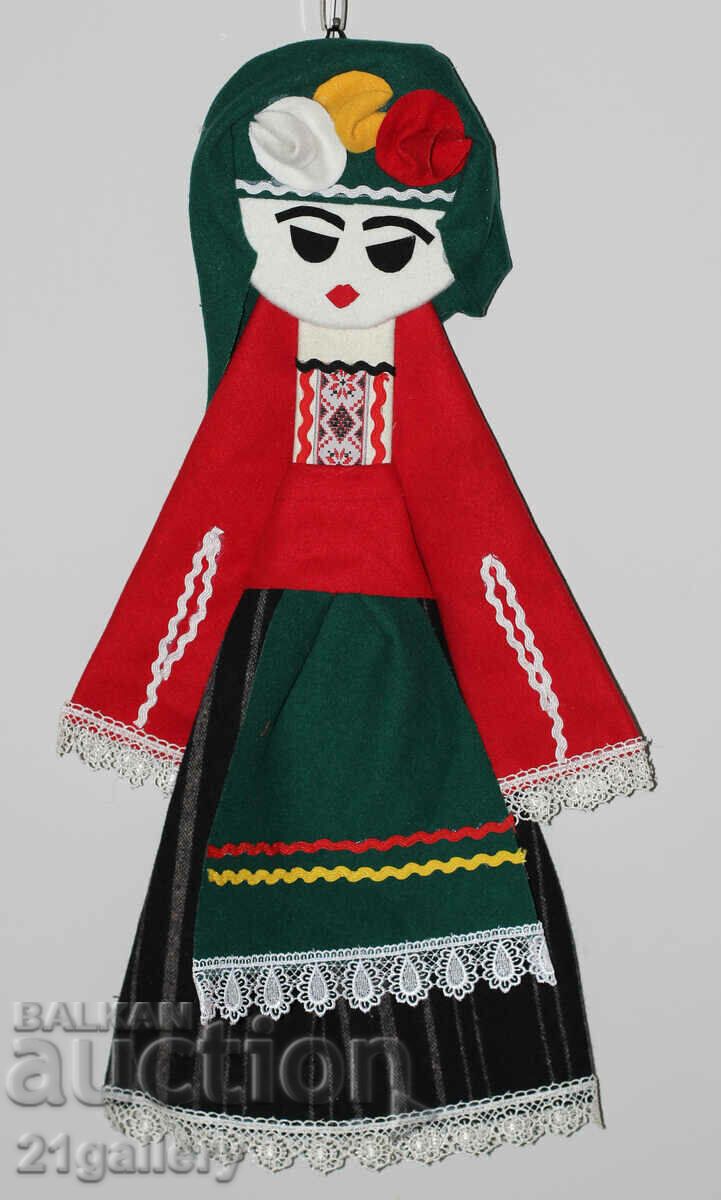 64 cm. Doll folk costume wool/textile wall decoration 64 cm. Doll folk costume wool/textile wall decoration