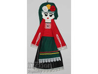 64 cm. Doll folk costume wool/textile wall decoration