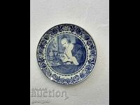 Dutch painted wall plate - Delfts Blauw. #6125