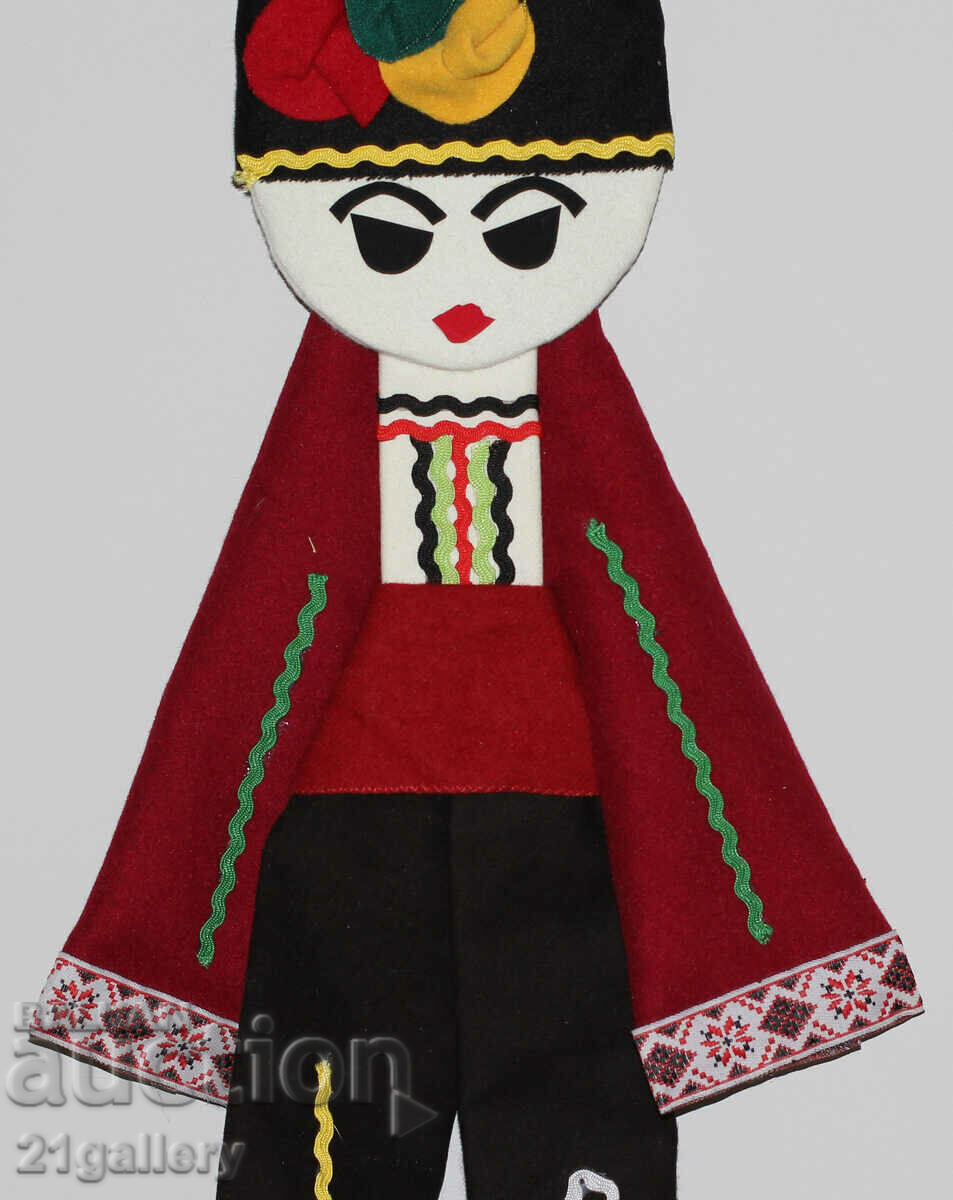 64 cm. Doll folk costume wool/textile wall decoration - 5 64 cm. Doll folk costume wool/textile wall decoration - 5
