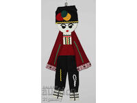 64 cm. Doll folk costume wool/textile wall decoration