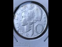 Austria 10 Shillings 1957 Silver