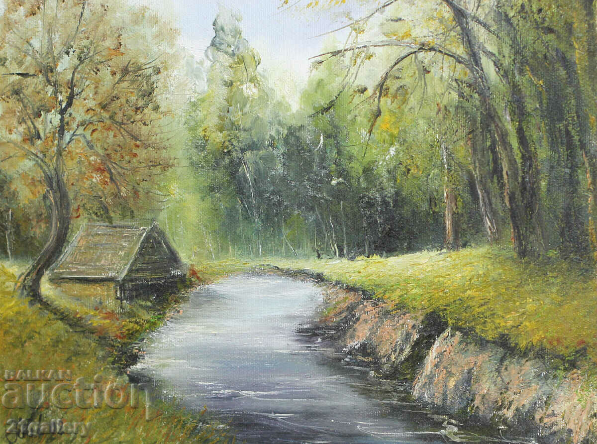 River landscape, oil paints, 2002. - 5