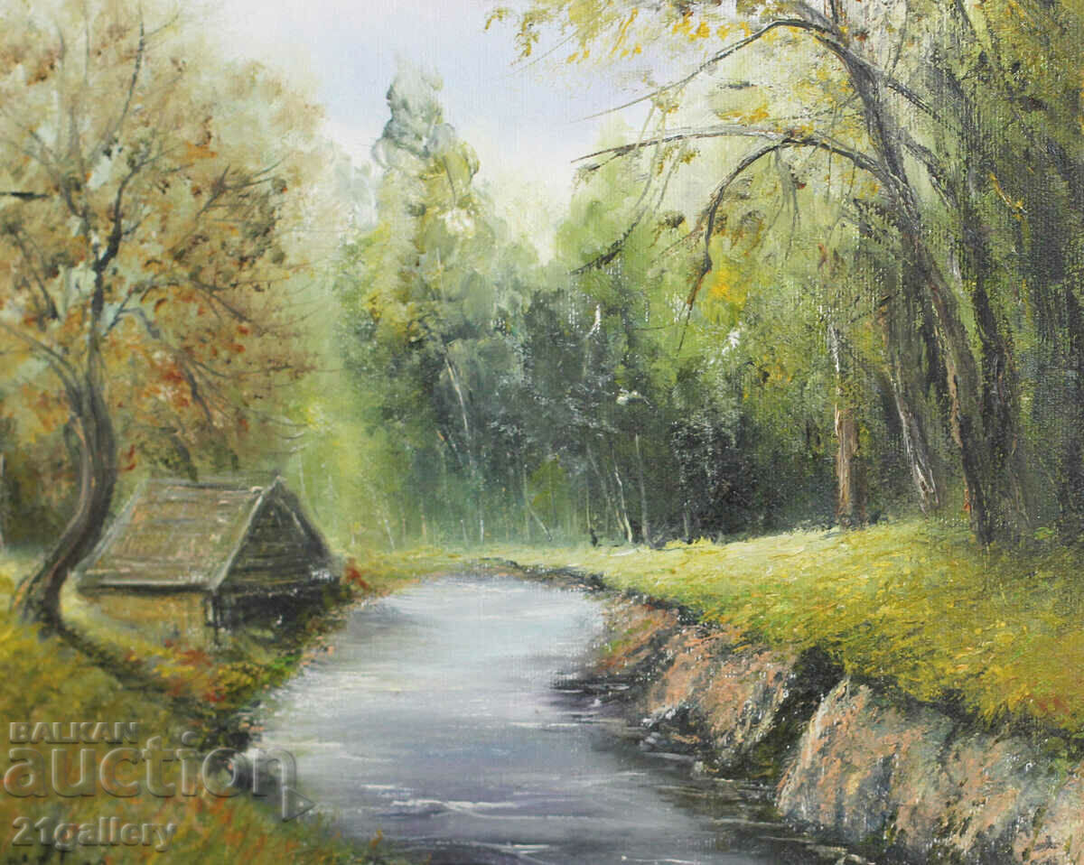 River landscape, oil paints, 2002. - 6