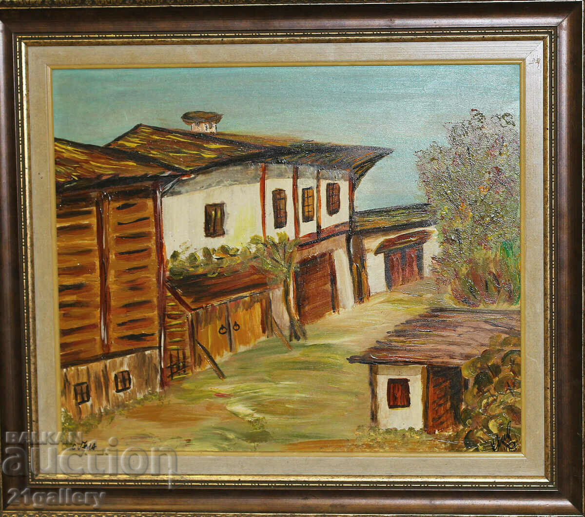 Landscape houses "Selo Gela" 2009. oil paints, signed