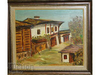 Landscape houses "Selo Gela" 2009. oil paints, signed