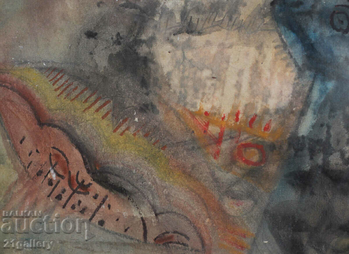 Vasil Dokev (1938-2017) "Easter gifts" 1990 watercolor - 5