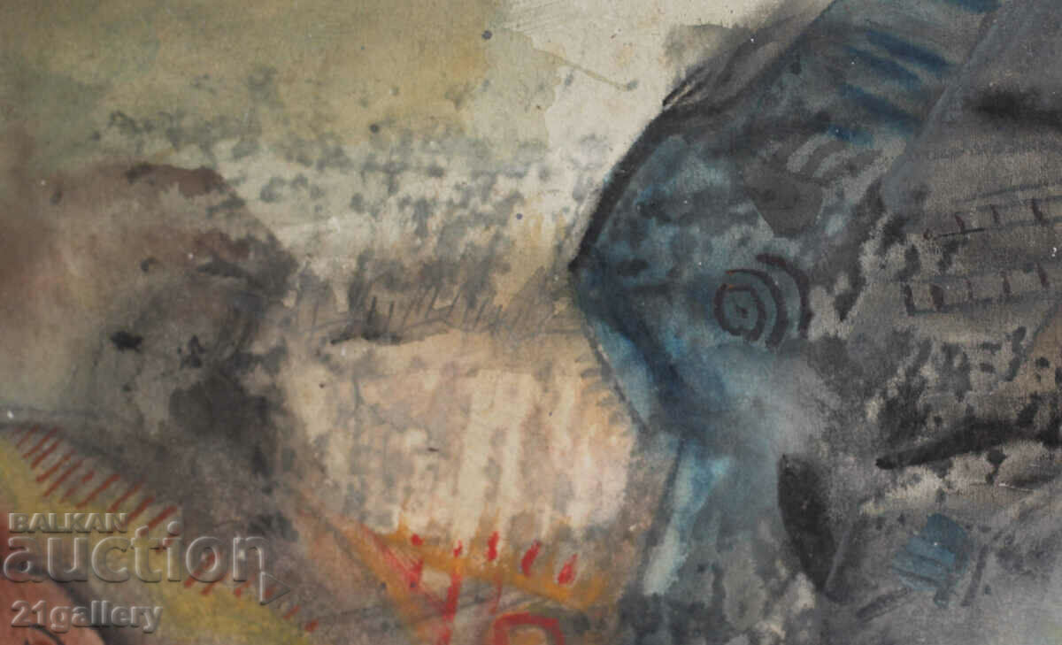 Vasil Dokev (1938-2017) "Easter gifts" 1990 watercolor - 6