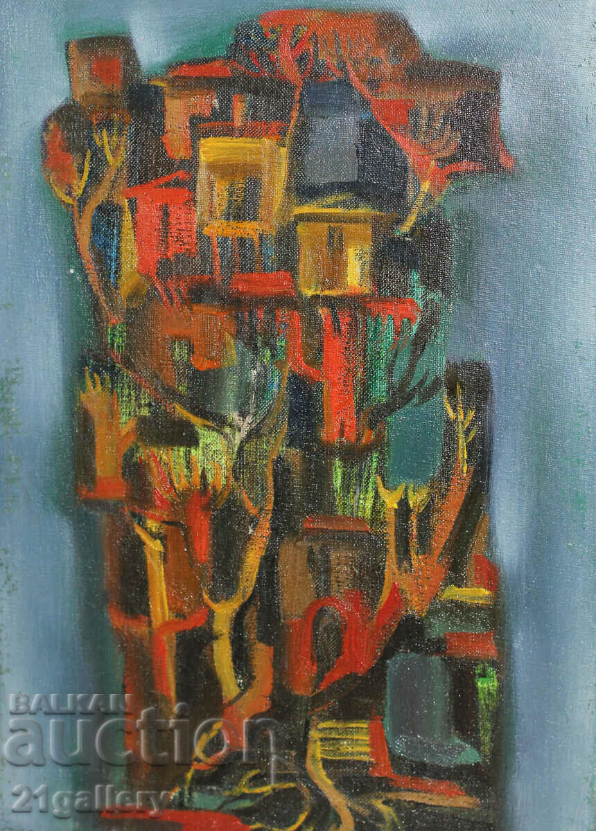 Prof. Stoyan Domuschiev (1935-2021) Abstract oil paints with price 450.00 BGN | € 230.08 Prof. Stoyan Domuschiev (1935-2021) Abstract oil paints with price 450.00 BGN | € 230.08