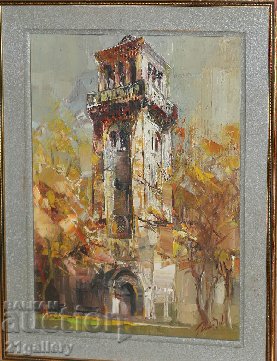 Cityscape, oil on canvas, signed with price 350.00 BGN | € 178.95