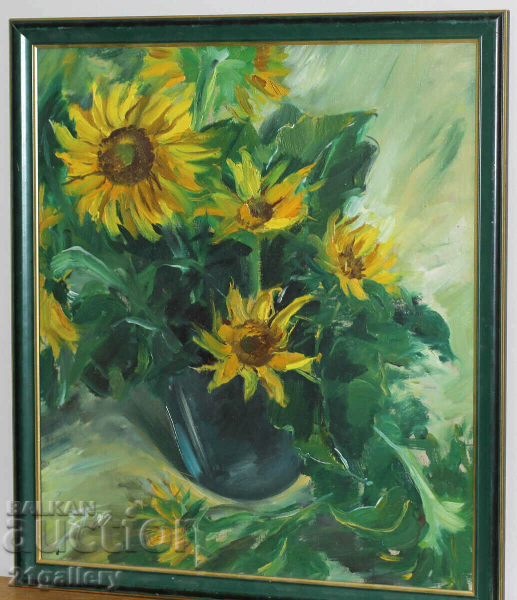 Auction  Zaharina Petrova Floral composition, oil paints