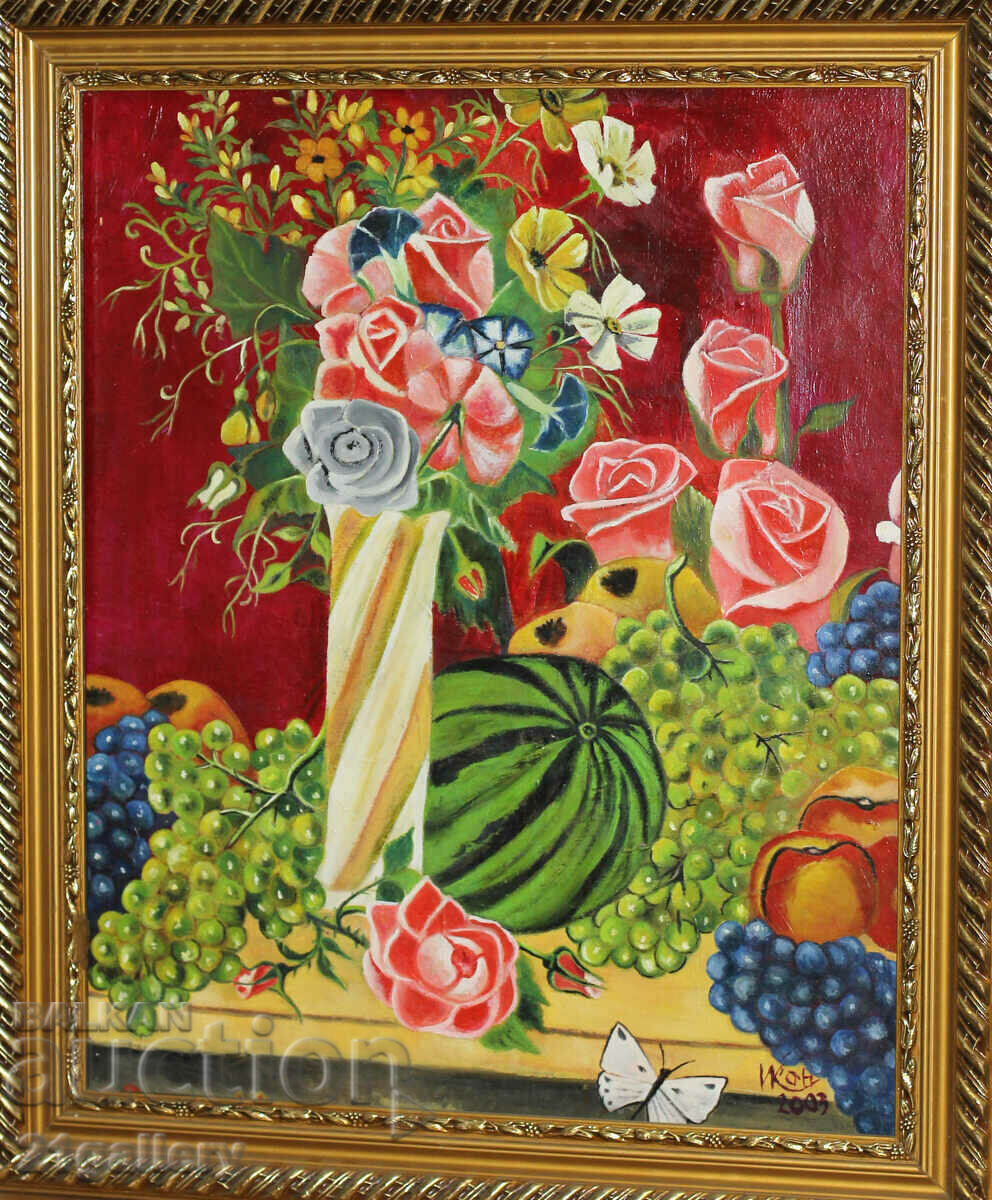 Still life with roses, oil paints, 2003. with price 600.00 BGN | € 306.78 Still life with roses, oil paints, 2003. with price 600.00 BGN | € 306.78