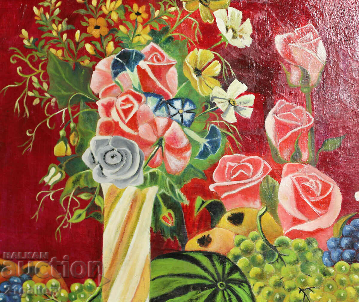 Auction Still life with roses, oil paints, 2003. Auction Still life with roses, oil paints, 2003.