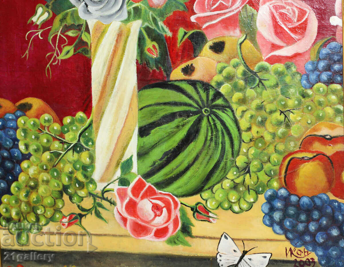 Still life with roses, oil paints, 2003. - 5 Still life with roses, oil paints, 2003. - 5