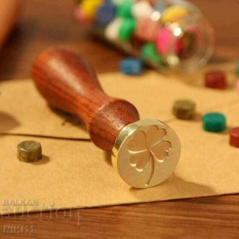 Wax seal Clover: seal spoon and wax luck happiness with price 25.00 BGN | € 12.78 Wax seal Clover: seal spoon and wax luck happiness with price 25.00 BGN | € 12.78