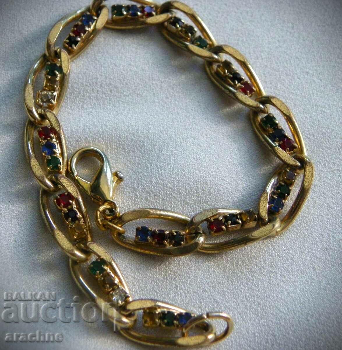 Gold-plated bracelet with stones - American double with price 75.00 BGN | € 38.35