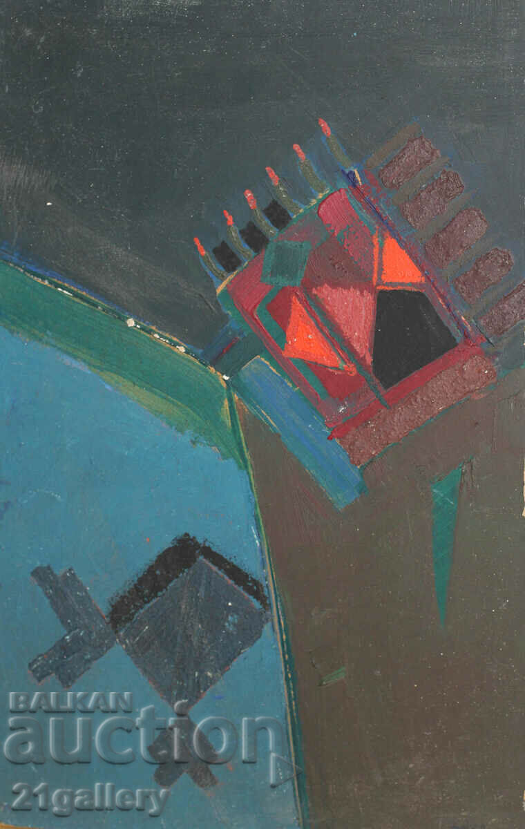 Auction Vasil Dokev (1938- 2017) Abstract, oil paints, signed Auction Vasil Dokev (1938- 2017) Abstract, oil paints, signed