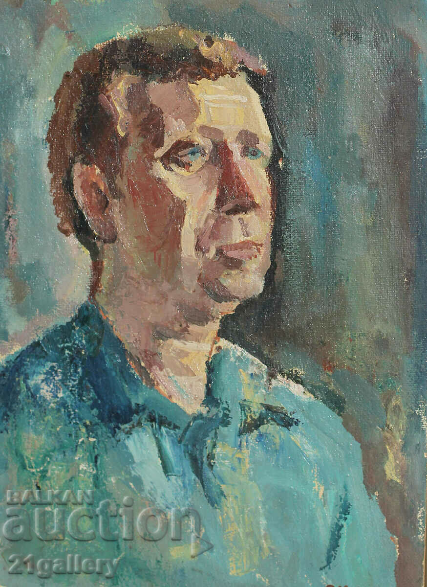 Valentin Kulev(1949-) Portrait, oil paints, signed 1982.