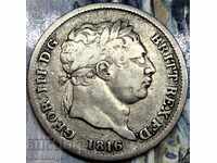 Great Britain 1 Shilling 1816 King George III Silver PATINA