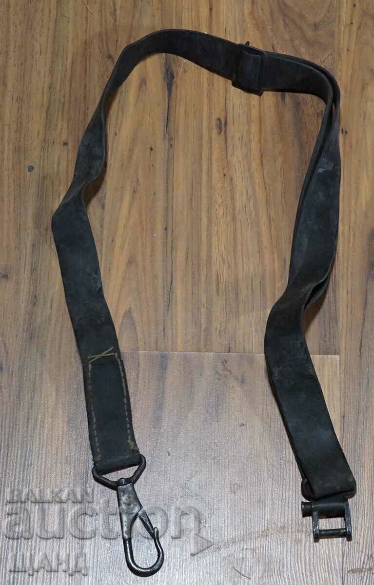 Old leather strap, strap for machine gun rifle