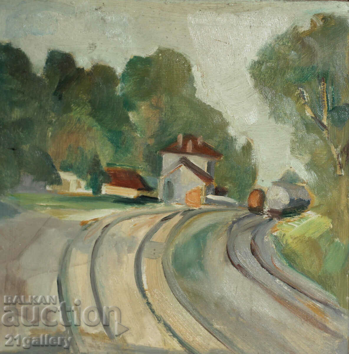 Ivan Obnovenski landscape from Belene, oil paints with price 250.00 BGN | € 127.82 Ivan Obnovenski landscape from Belene, oil paints with price 250.00 BGN | € 127.82