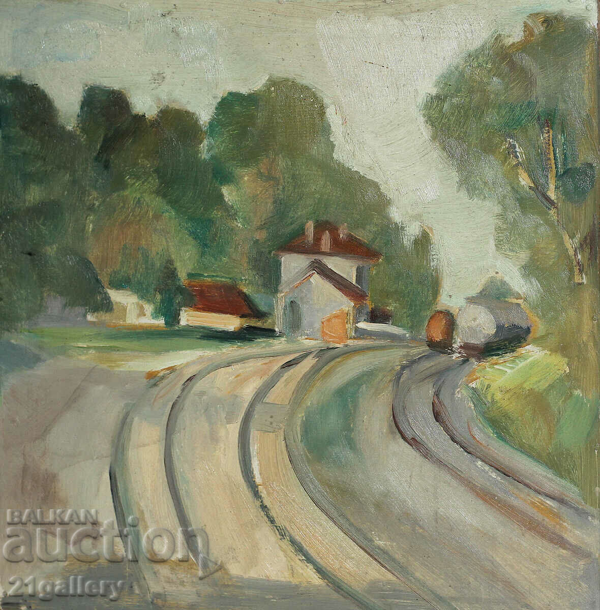 Ivan Obnovenski landscape from Belene, oil paints Ivan Obnovenski landscape from Belene, oil paints