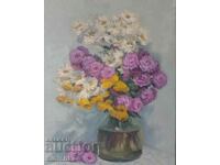 Original painting, oil, chrysanthemums.