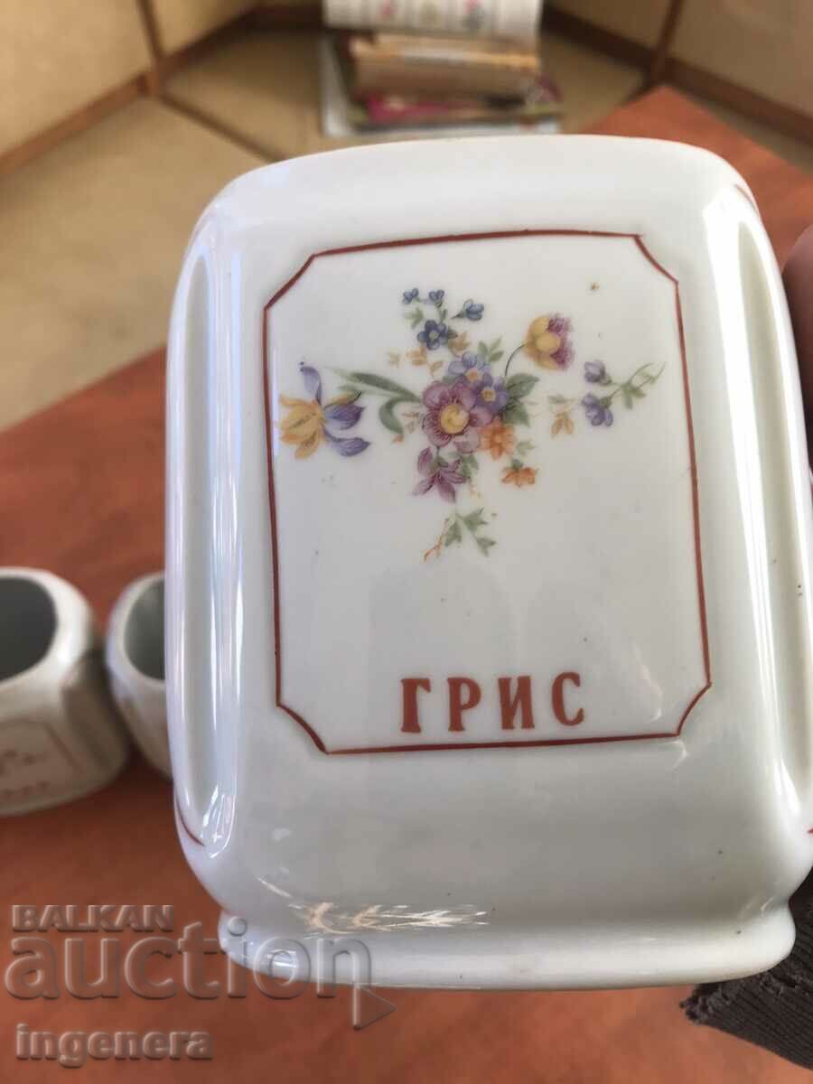 Auction PORCELAIN BOWL KITCHEN JAR FROM SOCA - 4 PCS. Auction PORCELAIN BOWL KITCHEN JAR FROM SOCA - 4 PCS.