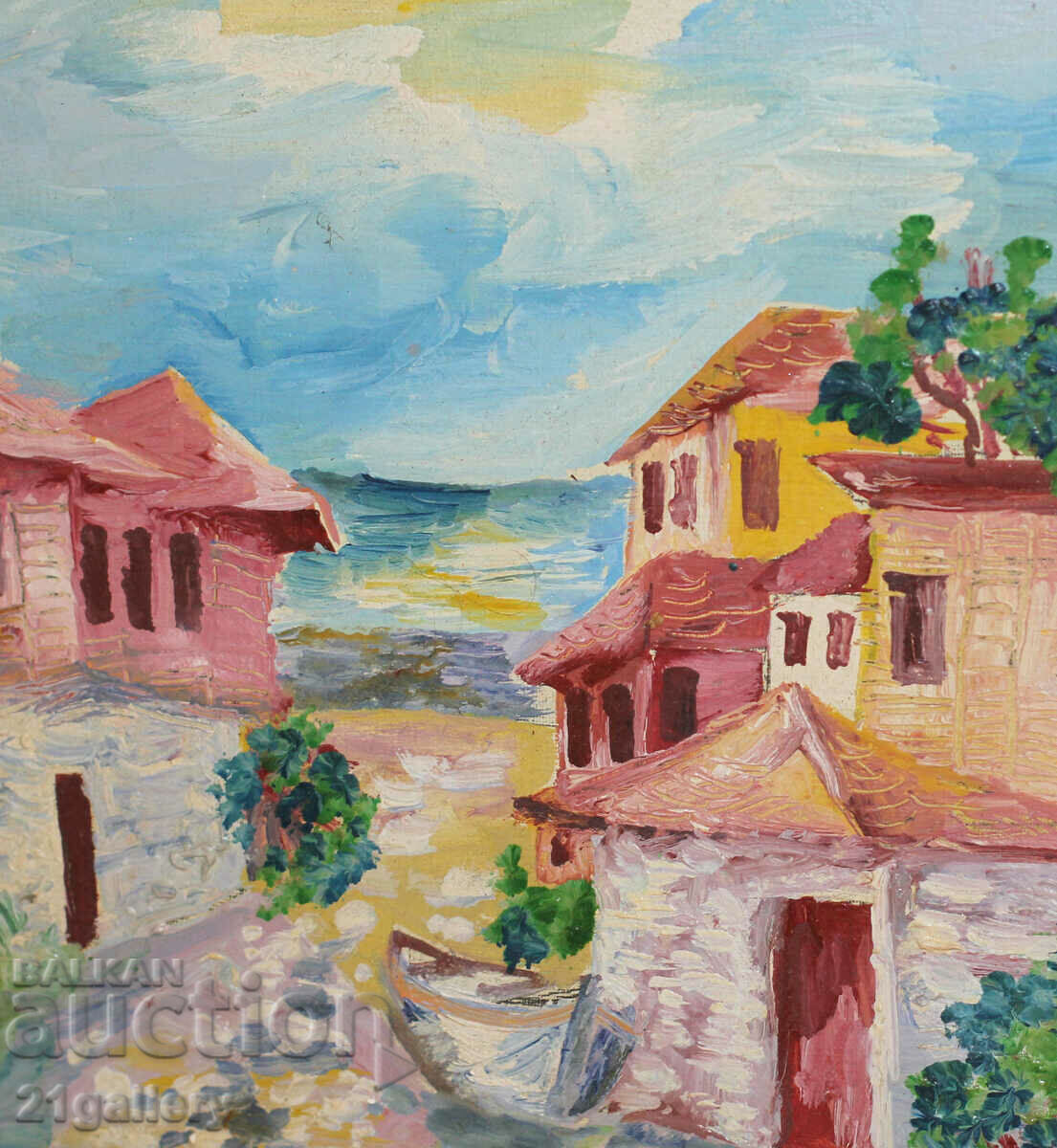 Delivery of Seascape, oil paints, signed Delivery of Seascape, oil paints, signed