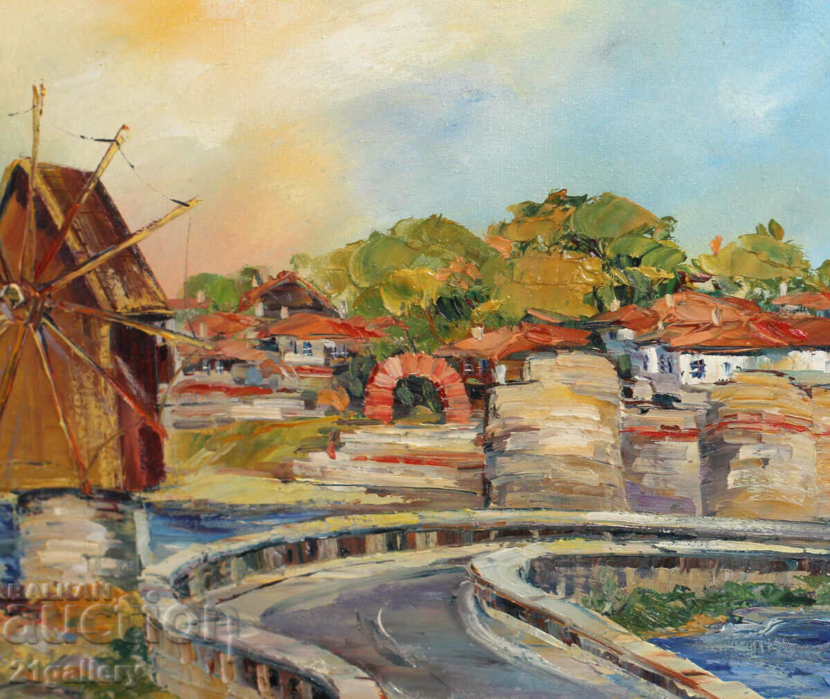 Verginia Pascaleva landscape "Nessebar", oil paints, signed - 5 Verginia Pascaleva landscape "Nessebar", oil paints, signed - 5