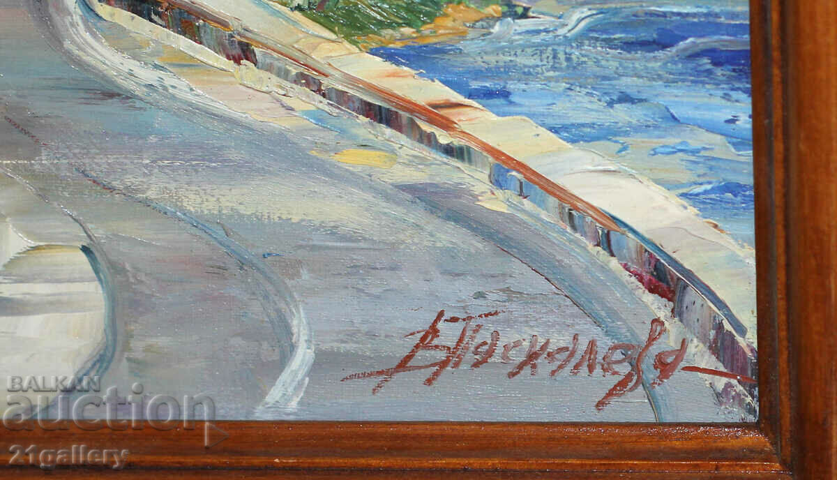 Verginia Pascaleva landscape "Nessebar", oil paints, signed - 6 Verginia Pascaleva landscape "Nessebar", oil paints, signed - 6