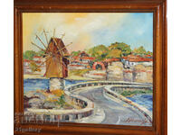 Verginia Pascaleva landscape "Nessebar", oil paints, signed