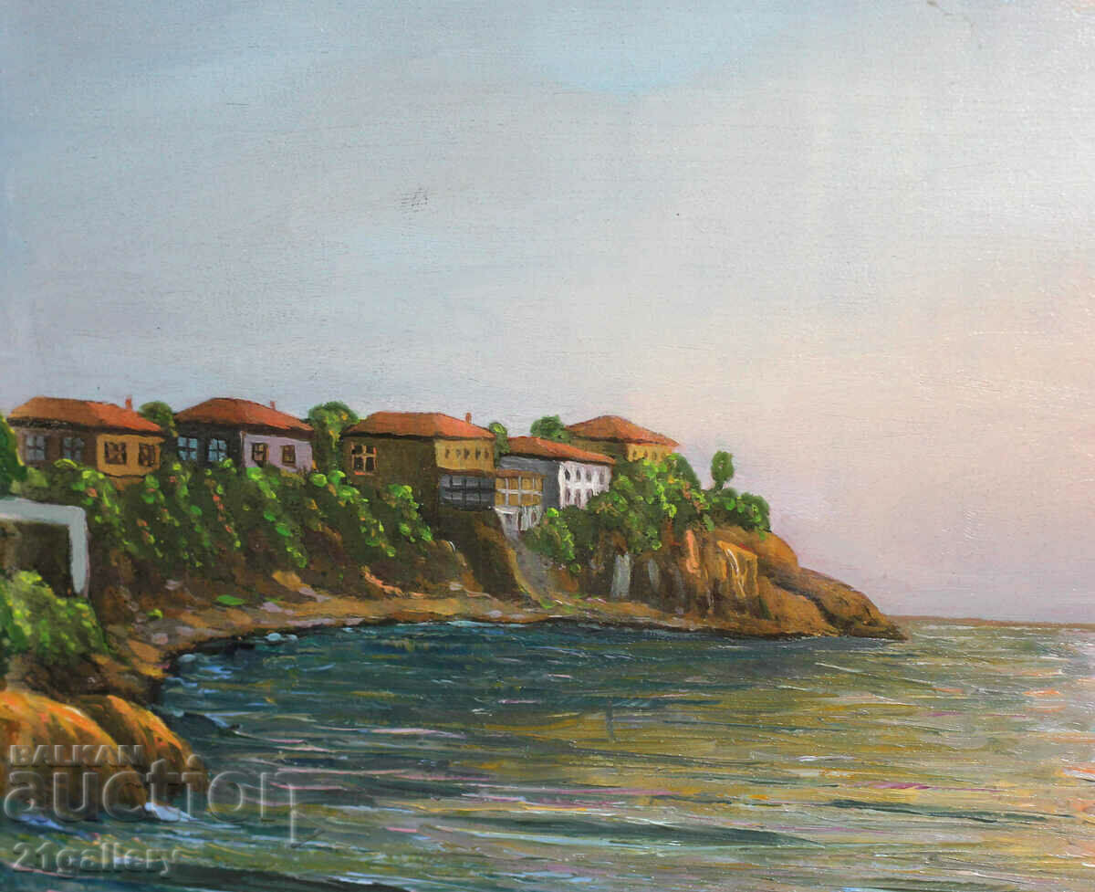 Auction Stoyan Drazhev - seascape, bay, oil paints, signed Auction Stoyan Drazhev - seascape, bay, oil paints, signed