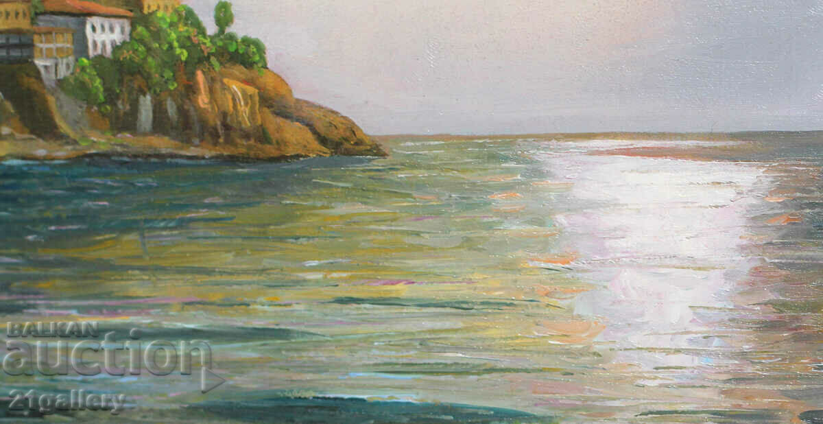 Stoyan Drazhev - seascape, bay, oil paints, signed - 5 Stoyan Drazhev - seascape, bay, oil paints, signed - 5