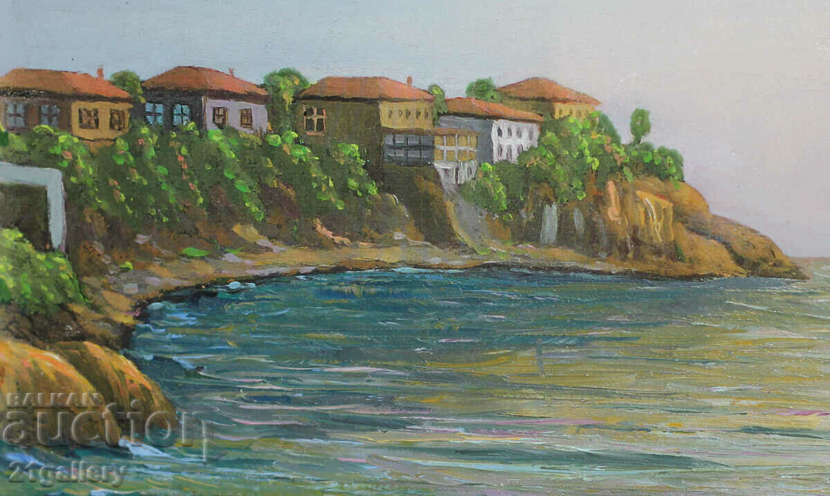 Stoyan Drazhev - seascape, bay, oil paints, signed - 7 Stoyan Drazhev - seascape, bay, oil paints, signed - 7