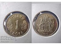 MINT ERROR 1 крона ― Исландия ― 1975 г.